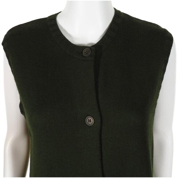 GISPA Dress Womens Size M Sweater Italy Merino Wool Blend  Green Sleeveless - Picture 6 of 10
